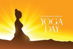 vieren Internationale yoga dag met ayurvedisch geïnspireerd achtergrond vector