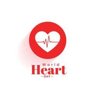 mooi hoor wereld hart dag pulse poster voor Gezondheid bewustzijn vector