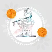 lief shree krishna janmashtami festival wensen kaart vector