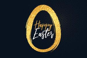 gelukkig Pasen gouden getextureerde ei ontwerp achtergrond vector