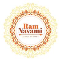 RAM navami decoratief mandala groet ontwerp vector