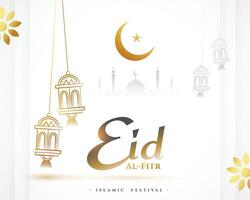 mooi eid al fitr vooravond uitnodiging achtergrond met Islamitisch decor vector