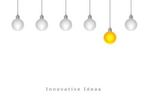 effectief denken idee concept met hangende licht lamp teken vector