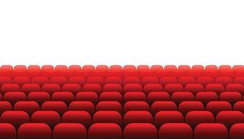 rij van rood stoelen film theater achtergrond vector