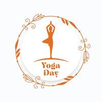 Internationale yoga dag viering achtergrond voor vrede en kalmte vector