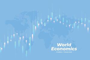 wereld economisch tabel achtergrond voor forex financiën concept vector