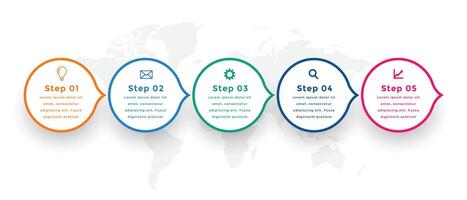 circulaire tijdlijn bedrijf infographic sjabloon met vijf stappen vector