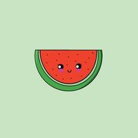 schattig watermeloen mascotte hoofd illustratie vector
