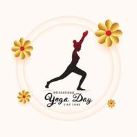 decoratief wereld yoga dag achtergrond met Dames silhouet vector