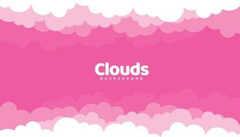 cartoonesk wolken Aan roze achtergrond vector