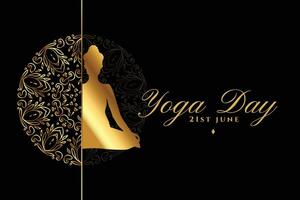 premie Internationale yoga dag achtergrond voor geschiktheid evenement vector