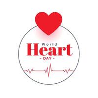 elegant wereld hart dag kardiogram achtergrond voor ondersteuning en behandeling vector