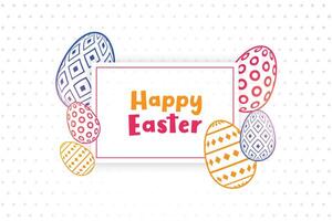 gelukkig Pasen achtergrond met decoratief eieren ontwerp vector