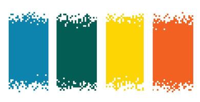 reeks van kleurrijk pixel banners vector