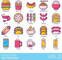 straat voedsel pictogrammen vector