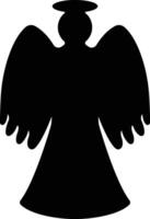 engelen met Vleugels icoon in vlak stijl. geïsoleerd Aan verspreiding, Kerstmis engel icoon heilig engel teken voor mobiel concept en website ontwerp. symbool, grafiek logo vector
