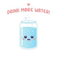 drinken meer water pot met water , karakter vector illustratie