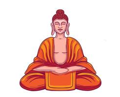 Boeddha in meditatie vector