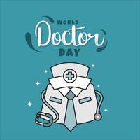 wereld dokter dag groovy vector ontwerp