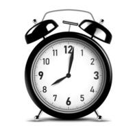 realistisch zwart alarm klok, vector illustratie
