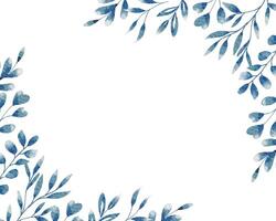 blauw eucalyptus bladeren waterverf grens vector