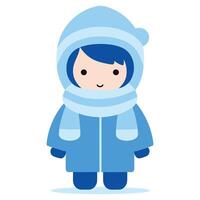 tekenfilm meisje in winter kleren staand tekenfilm vector illustratie.