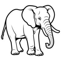 olifant zwart silhouet vector, wit achtergrond. vector