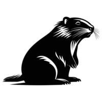 bever zwart silhouet vector. vector