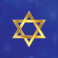 gouden en glimmend ster van david religieus achtergrond ontwerp vector