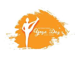 elegant Internationale yoga dag achtergrond in waterverf stijl vector