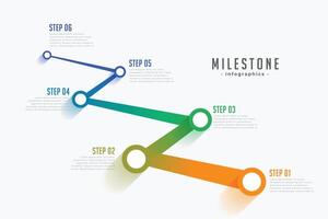 zes stap mijlpaal infographic kaart sjabloon voor succes vector