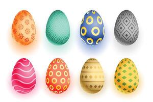 reeks van kleurrijk Pasen 3d realistisch eieren vector