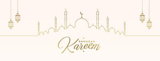 lijn stijl Ramadan kareem viering banier ontwerp vector