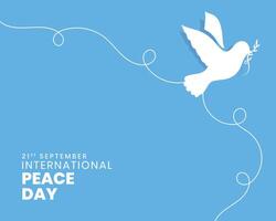 21e september Internationale vrede dag poster met papercut duif vector