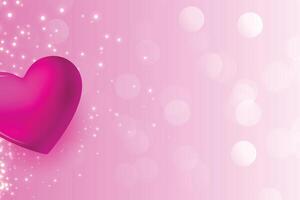 glimmend roze valentijnsdag dag evenement kaart ontwerp vector