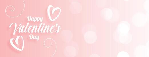 roze bokeh valentijnsdag dag harten banier ontwerp vector