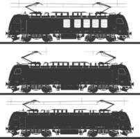 ai gegenereerd silhouet elektrisch trein zwart kleur enkel en alleen vol vector