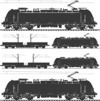 ai gegenereerd silhouet elektrisch trein zwart kleur enkel en alleen vol vector