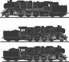 ai gegenereerd silhouet locomotief zwart kleur enkel en alleen vector