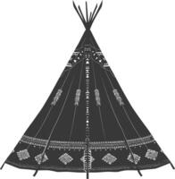 ai gegenereerd silhouet Indisch tribal tent zwart kleur enkel en alleen vector