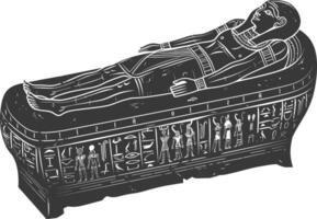 ai gegenereerd silhouet oude Egypte sarcofaag zwart kleur enkel en alleen vector