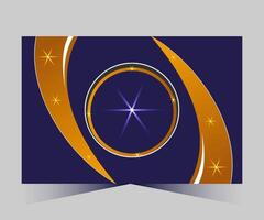 een blauw en goud logo met een ster in de centrum vector