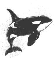 ai gegenereerd silhouet de orka of moordenaar walvis vis dier zwart kleur enkel en alleen vector