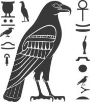 ai gegenereerd silhouet single oude Egyptische hiërogliefen symbool logo zwart kleur enkel en alleen vector