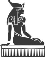 ai gegenereerd silhouet single oude Egyptische hiërogliefen symbool logo zwart kleur enkel en alleen vector