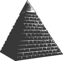 ai gegenereerd silhouet oude Egyptische piramide symbool logo zwart kleur enkel en alleen vector