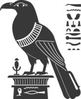 ai gegenereerd silhouet single oude Egyptische hiërogliefen symbool logo zwart kleur enkel en alleen vector