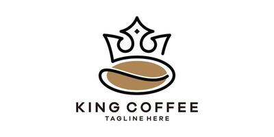 logo ontwerp combinatie van kroon met koffie bonen, logo ontwerp sjabloon, idee. vector