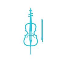 cello. van blauw icoon reeks vector