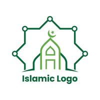 Islamitisch logo sjabloon, lint Islamitisch koepel paleis logo ontwerp sjabloon. moskee logo ideeën. inspiratie logo ontwerp. sjabloon vector illustratie.